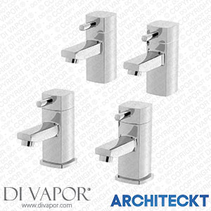 Architeckt 2TAPB045SET3 Bathroom Hot & Cold Basin Sink Tap Bath Tap Set Twin Chrome Spare Parts