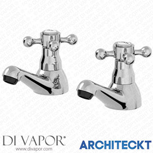 Architeckt 2TAPB048F Traditional Bathroom Twin Basin Sink Tap 2 Tap Hole Brass Cross Head Spare Parts