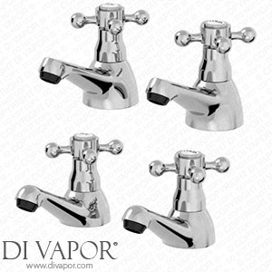 Park Lane 2TAPB048SET2 Bathroom Traditional Sink Tap Basin Cross Head Bath Tap Set Pair Twin Chrome Spare Parts