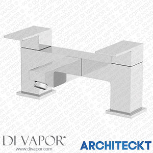 Architeckt 2TAPB054B Bathroom Bath Filler Mixer Tap Square Brass Deck Mounted Chrome Lever Modern Spare Parts