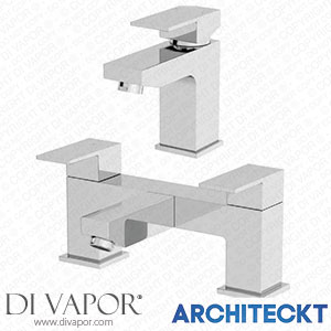 Architeckt 2TAPB054SET1 Modern Chrome Bath Filler Spout Hot Basin Sink Mixer Tap Mixer Tap Set Bathroom Spare Parts