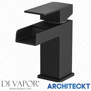 Architeckt 2TAPB080A Modern Tap Basin Bathroom Sink Mono Mixer Waterfall Tap Lever Black Finish Spare Parts