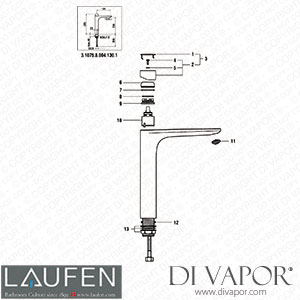 Laufen High Basin Mixer ZERO (3.1075.8.004.130.1) Spare Parts