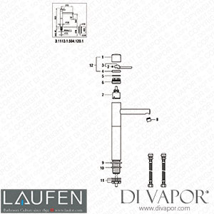 Laufen High Basin Mixer (3.1113.1.504.120.1) Spare Parts