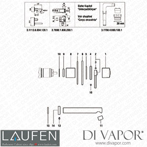 Laufen Set for Concealed Wall (3.1113.6.004.120.1) Spare Parts