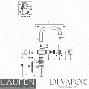 Laufen Basin Mixer (3.1121.1.004.231.1) Spare Parts