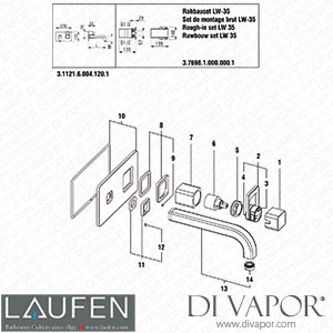 Laufen Concealed Basin Wall Mixer (3.1121.6.004.120.1) Spare Parts