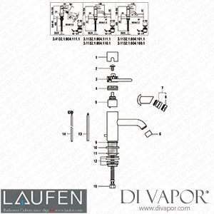 Laufen Basin and Bidet Mixer (3.1132.1.004.100.1) Spare Parts