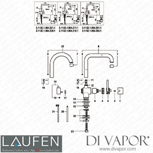 Laufen Basin Mixer (3.1132.1.004.200.1) Spare Parts