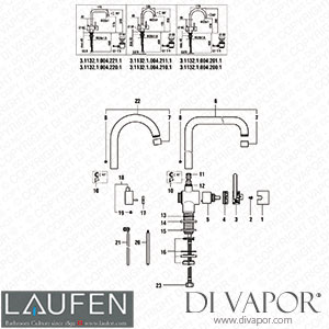 Laufen Basin Mixer (3.1132.1.004.210.1) Spare Parts