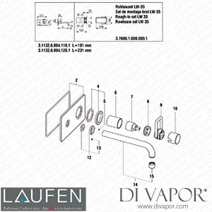 Laufen Concealed Basin Wall Mixer (3.1132.6.004.110.1) Spare Parts