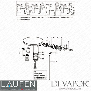 Laufen Basin and Bidet Mixer (3.1133.1.004.110.1) Spare Parts