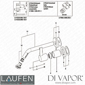 Laufen Decor Wall 2-Point (3.1133.6.004.120.1) Spare Parts