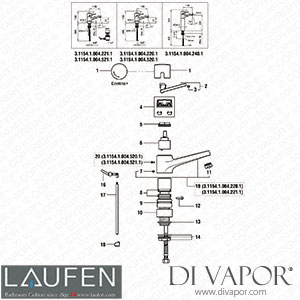 Laufen Basin Mixer (3.1154.1.004.220.1) Spare Parts