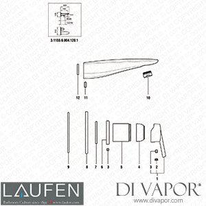 Laufen Concealed Basin Wall Mixer (3.1155.6.004.120.1) Spare Parts