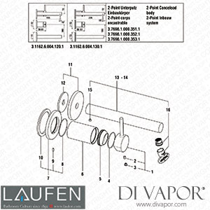 Laufen Decor Wall 2-Point (3.1162.6.004.120.1) Spare Parts