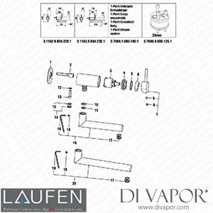 Laufen Basin Wall Mixer 1-Point (3.1162.9.004.230.1) Spare Parts