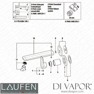 Laufen Decor Wall 2-Point (3.1175.6.004.120.1) Spare Parts