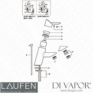 Laufen Basin and Bidet Mixer (3.1187.1.004.111.1) Spare Parts