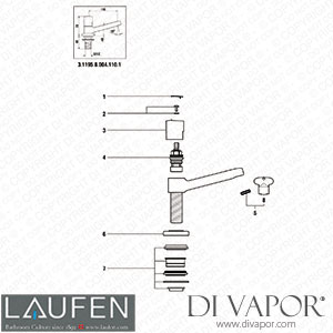 Laufen Cold Water Faucet (3.1195.8.004.110.1) Spare Parts