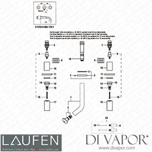 Laufen 2 Handles Concealed Wall-Mounted Basin Mixer (3.1233.6.004.120.1) Spare Parts