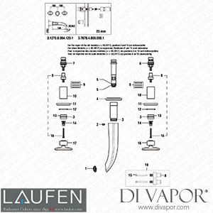 Laufen 2 Handles Concealed Wall-Mounted Basin Mixer (3.1270.6.004.120.1) Spare Parts