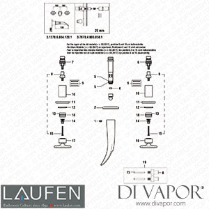 Laufen Handles Concealed Wall-Mounted Basin Mixer Open (3.1270.6.804.120.1) Spare Parts