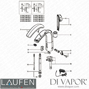 Laufen Basin Electronic Tap Faucet (3.1470.2.404.321.1) Spare Parts