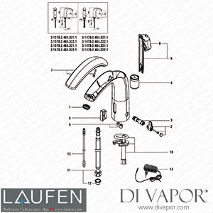 Laufen Basin Electronic Tap Faucet (3.1470.2.484.321.1) Spare Parts