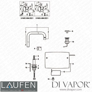 Laufen Electronic Washbasin (3.1632.3.004.222.1) Spare Parts