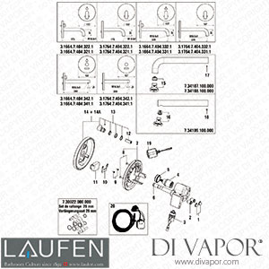 Laufen Electronic UP-Washstand/Mixer (3.1664.7.404.321.1) Spare Parts