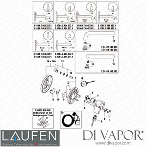 Laufen Electronic UP-Washstand/Mixer (3.1664.7.404.322.1) Spare Parts