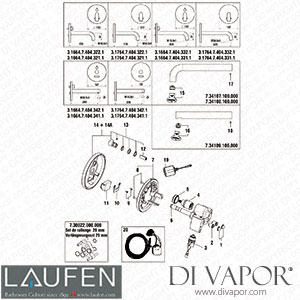 Laufen Electronic UP-Washstand/Mixer (3.1664.7.404.331.1) Spare Parts