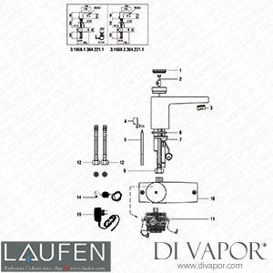 Laufen Basin Mixer Lumitouch (3.1668.1.304.221.1) Spare Parts