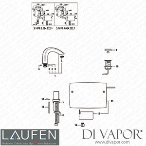 Laufen Electronic Washbasin (3.1670.3.004.222.1) Spare Parts