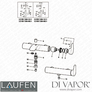 Laufen Bath and Shower Mixer (3.2109.7.004.400.1) Spare Parts