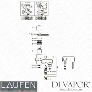 Laufen Bath and Shower Mixer (3.2113.7.004.146.1) Spare Parts