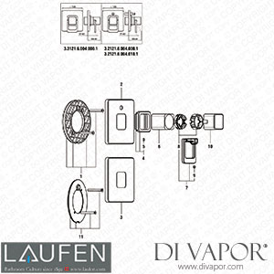 Laufen Simibox Set for Concealed Quadriga (3.2121.6.004.000.1) Spare Parts