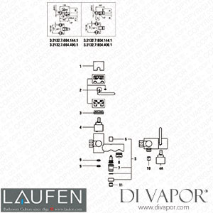 Laufen Bath and Shower Mixer (3.2132.7.004.144.1) Spare Parts