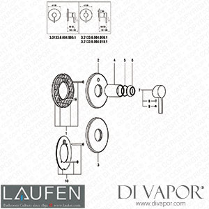 Laufen Simibox Set for Concealed Kartell by Laufen (3.2133.6.004.000.1) Spare Parts