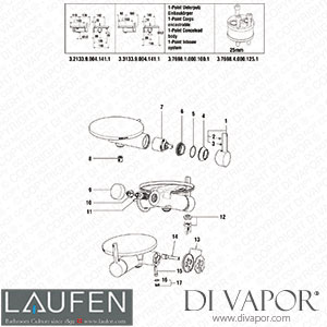 Laufen Bath and Shower Mixer 1-Point (3.2133.9.004.141.1) Spare Parts