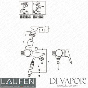 Laufen Bath and Shower Mixer (3.2150.7.004.147.1) Spare Parts