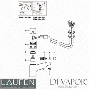 Laufen One-Hole Bath Mixer (3.2154.1.004.146.1) Spare Parts