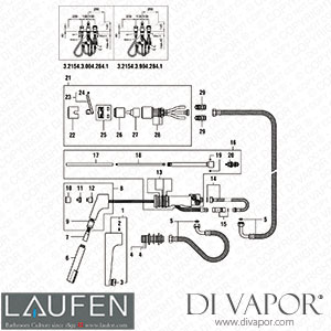 Laufen Roman Tub Filler (3.2154.3.904.284.1) Spare Parts