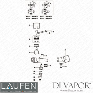 Laufen Bath and Shower Mixer (3.2154.7.004.146.1) Spare Parts