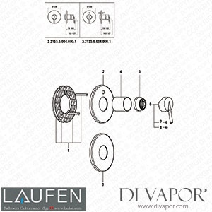 Laufen Simibox Set for Concealed Mimo (3.2155.6.604.000.1) Spare Parts