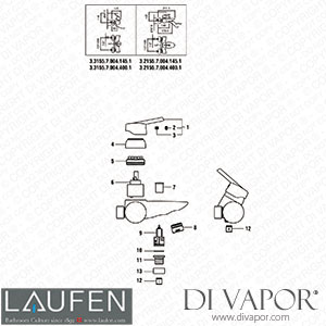 Laufen Bath and Shower Mixer (3.2155.7.004.145.1) Spare Parts