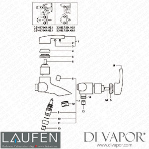 Laufen Bath and Shower Mixer (3.2165.7.004.145.1) Spare Parts