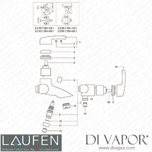 Laufen Bath and Shower Mixer (3.2165.7.004.400.1) Spare Parts