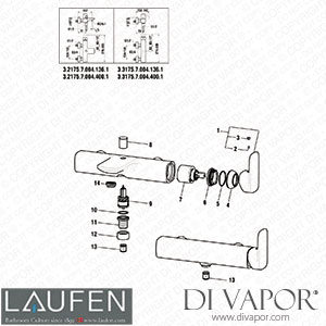 Laufen Bath and Shower Mixer (3.2175.7.004.136.1) Spare Parts